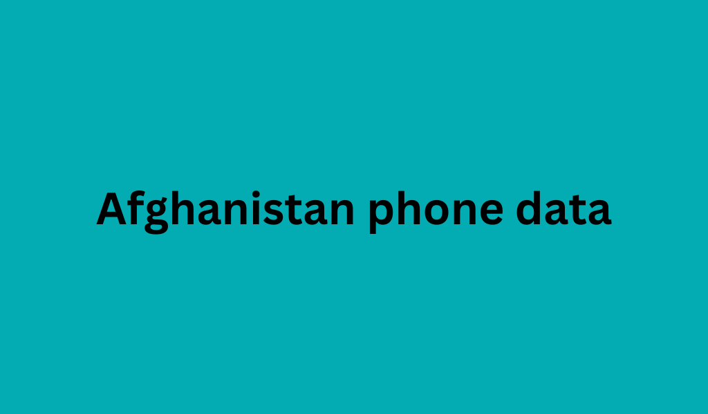 Afghanistan phone data