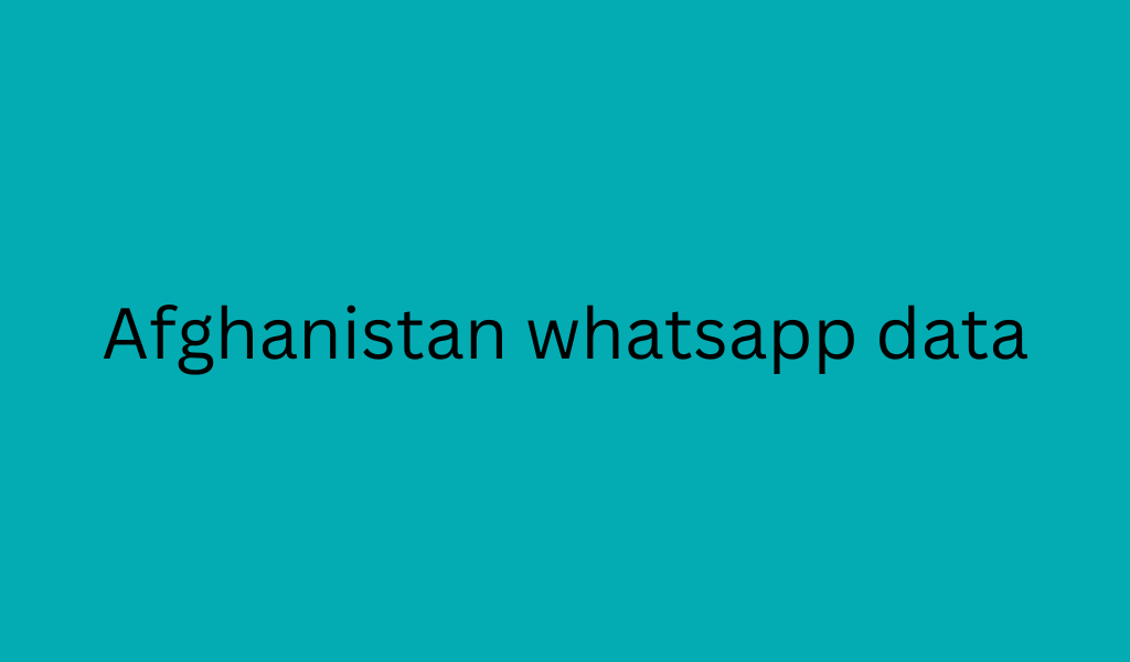 Afghanistan whatsapp data